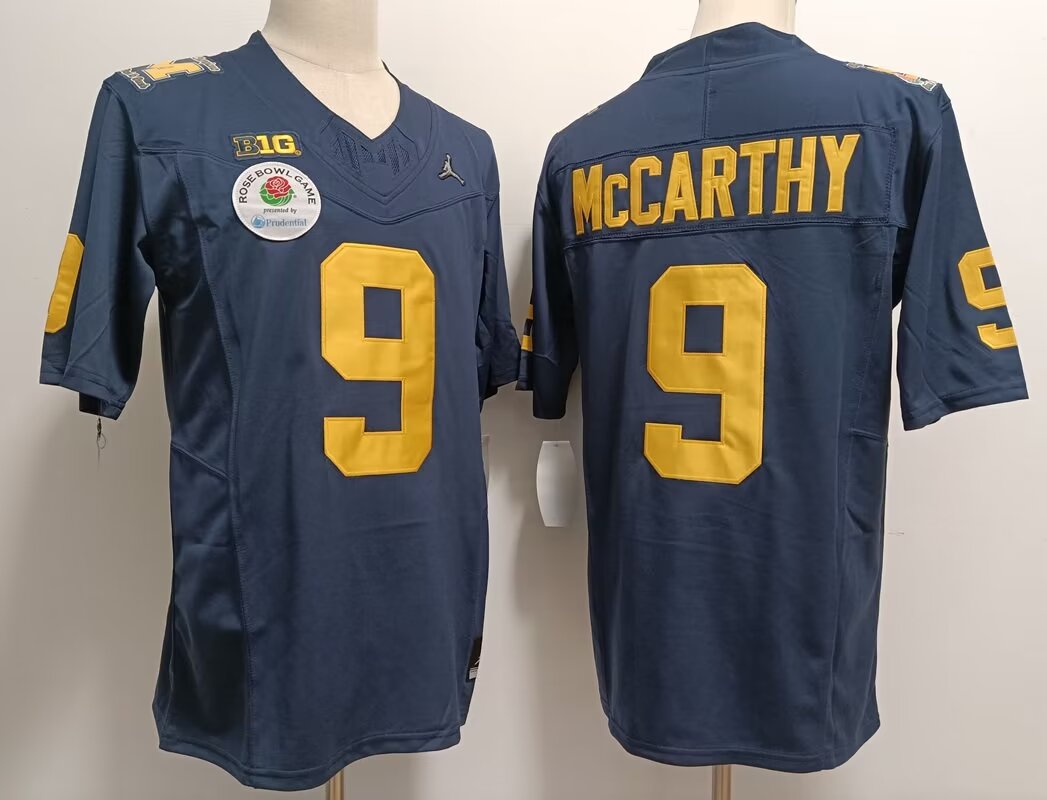 2024 NCAA Men Michigan Wolverines #9 J.J. Mccarthy blue nike jersey